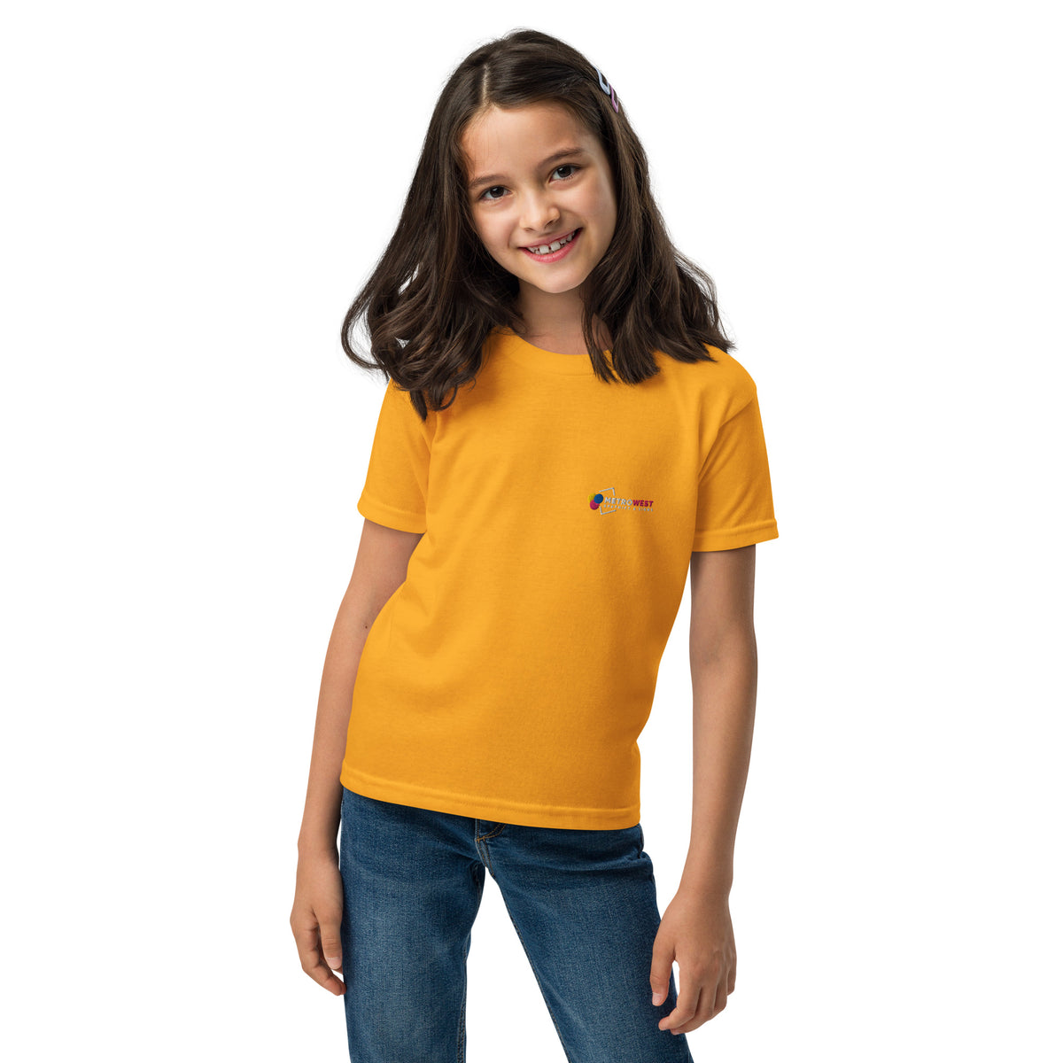 Embroidered youth sports tee for teams, view 6