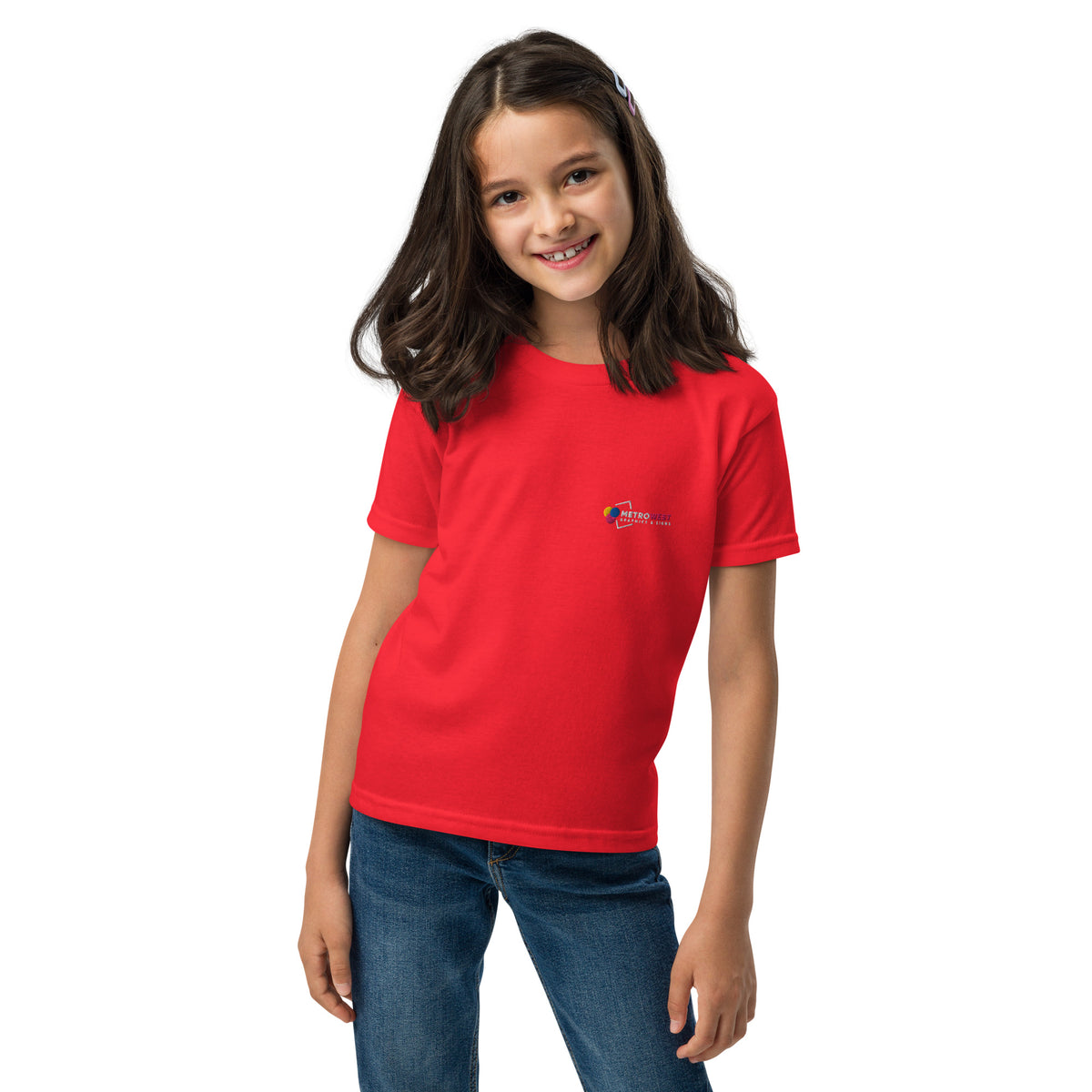 Embroidered youth sports tee for teams, view 9