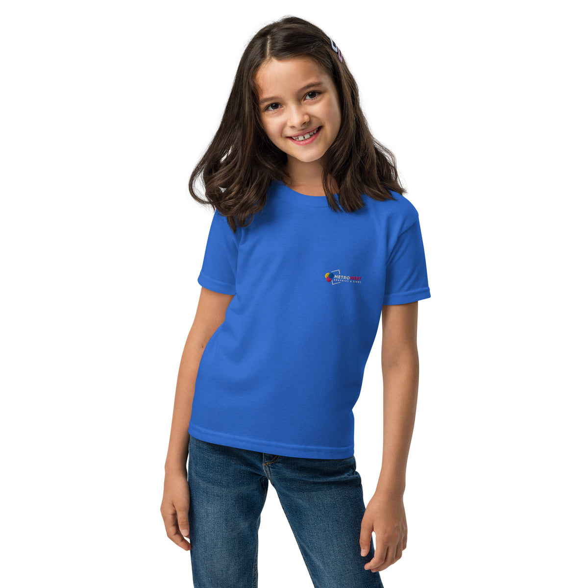 Embroidered youth sports tee for teams, view 8